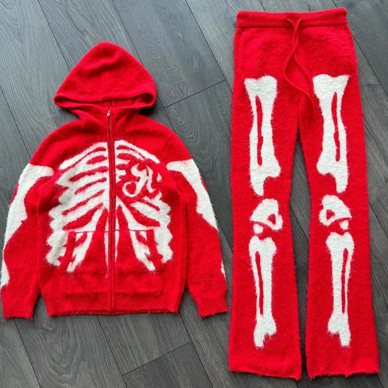 Punk Hairy Skeleton Jumper Sweater