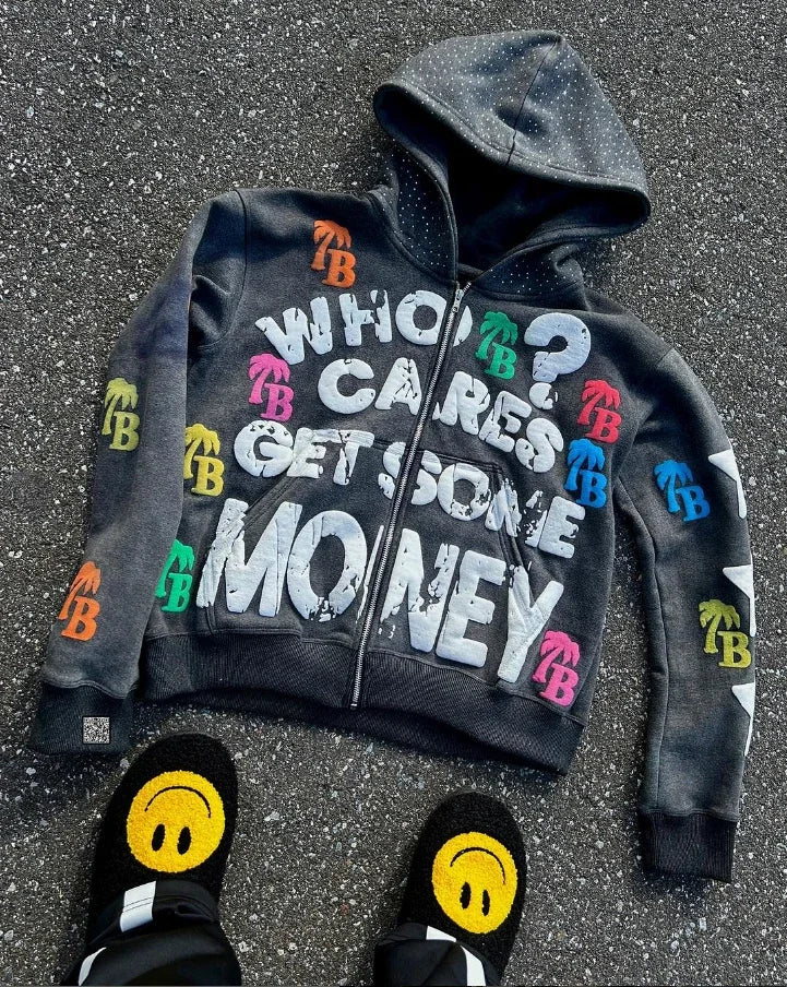 Streetwear zipper hoodie